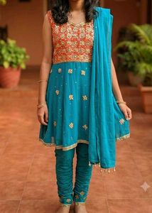 Beautiful Teal Kurta Set with Dupatta