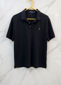 XL-SIZE  Stretchable Classic Black Polo T-Shirt