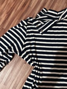 Striped Mock Neck Top