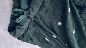 Elegant Olive Green Embroidered Lehenga Choli Set