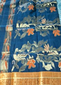 Elegant Blue &amp; Gold Saree