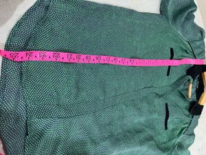 Kookai Green Printed Blouse – Size 38 (M)