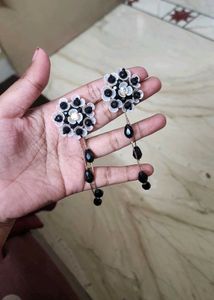 Floral Beaded Drop Earrings
