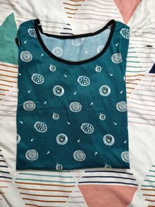 Green Printed Casual Top