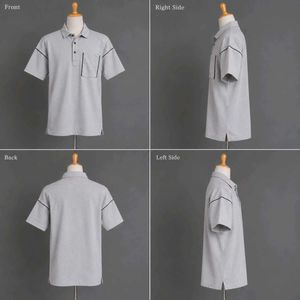 Men's Grey Polo Shirt with Black Trim