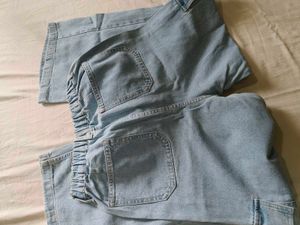 Light Blue Wash Cargo Jeans