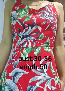 Vibrant Tropical Print Dress