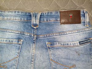 Distressed Blue Denim Jeans of Louis Philippe Jean