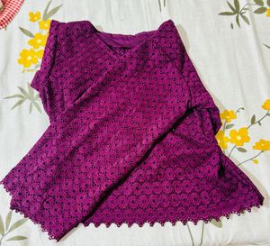 Vibrant Purple Embroidered Blouse