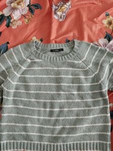 Striped Knit Pullover Sweater