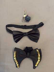 Men's Black Bow Tie Set