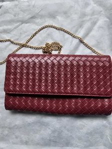 Estee Lauder Woven Clutch with Gold Chain