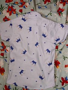 Cute Crown Print Baby Boy Shirt