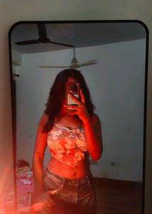 Stylish Floral Print Crop Top