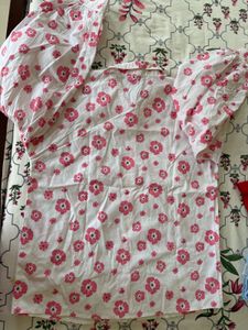 White Floral Puff Sleeve Shirt