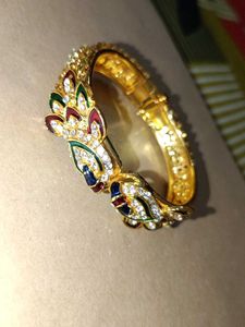 Exquisite Peacock Enamel Bangle