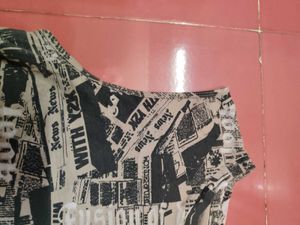 Y2k Newspaper print Tank Top