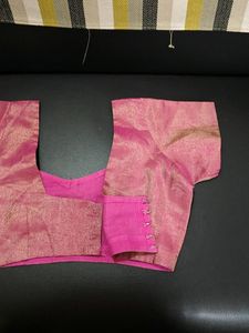 Pink Tissue Back Open Blouse