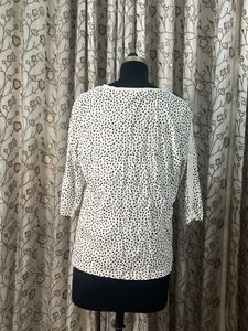 White Printed 3/4 Sleeve Top