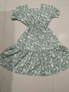 Sage Green Floral Print Midi Dress