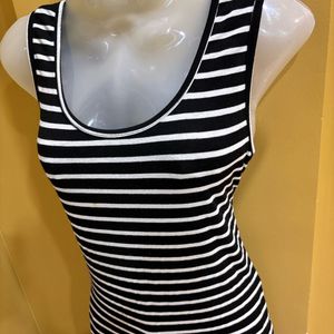 Striped Sleeveless Midi Dress