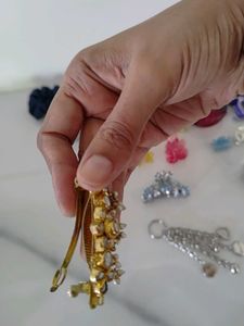 Assorted Hair Accessories, Keychain, metal bangle