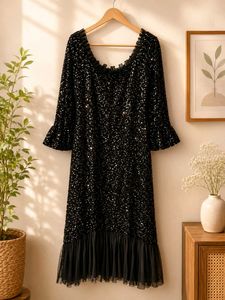 Sparkly Black velvet Party Dress✨👗