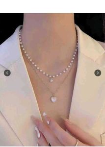 New gold plated Layered Pearl &amp; Heart Pendant Neck