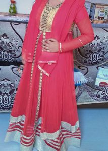 Beautiful Red & Gold Anarkali Suit