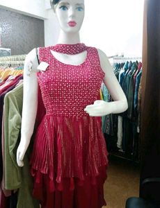 Stylish Pink Embellished Kurta Set