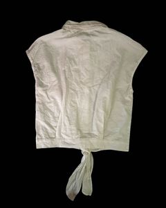 tie up white sleeveless shirt cover-up