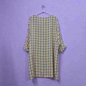 👕 | Yellow Checkered Tunic Top