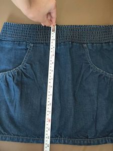 Denim Mini Skirt with free top/ t-shirt