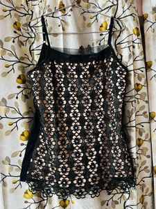 Elegant Black Lace Camisole Top