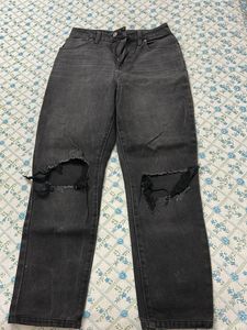 Distressed Grey Denim Jeans