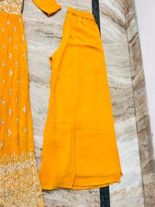 yellow party wear long suit set 😘😌