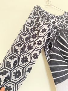 Black and white salwar suit