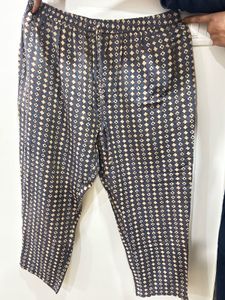 Brown Ikat Print Kurta with pants