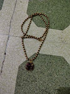 1 gram gold plated long mangalsutra with resin pan