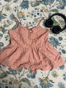 Pink Eyelet Cami Romper