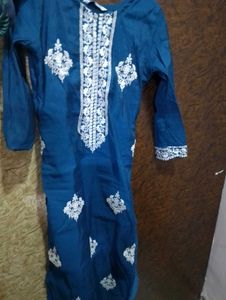 Elegant Blue Embroidered Kurta Set