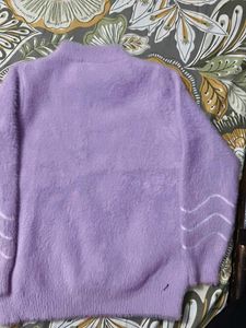 Cute Swan Graphic Lavender Sweater