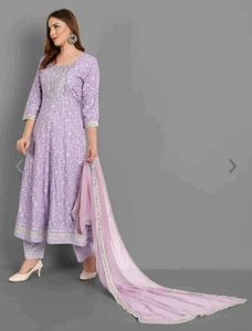 Beautiful Lavender Kurta Set with Dupatta