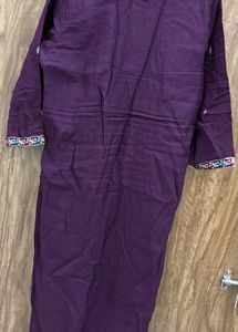 Embroidered Purple Kurta