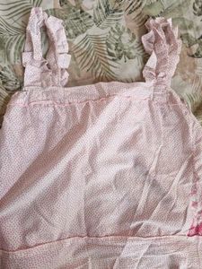 Cute Pink Floral Baby Girl Top Frock