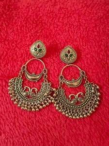 Boho Peacock Jhumka Earrings