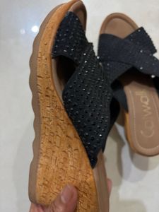 Sparkling Black Wedges Catwalk