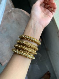 Set of Embellished Gold Bangles