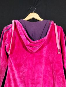 Pink Velour Zip Up Hoodie With Free 🆓 Gift 🎁