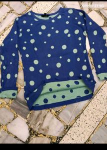 30. Blue Polka Dot Long Sleeve Top